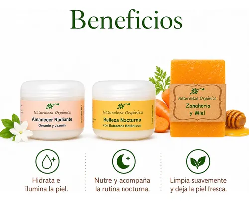 Set Nutritivo Revitalizante Cremas Dia+noche+jabon Zanahoria