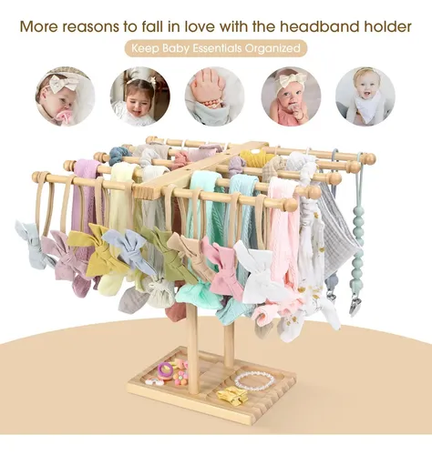 Soporte Para Diademas Povetire Para Niñas, Lazos De Pelo Y D