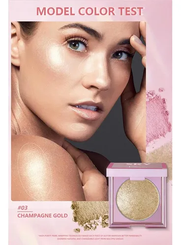 Paleta De Iluminador Facial Maepeor 8 Colores Brillo Oro