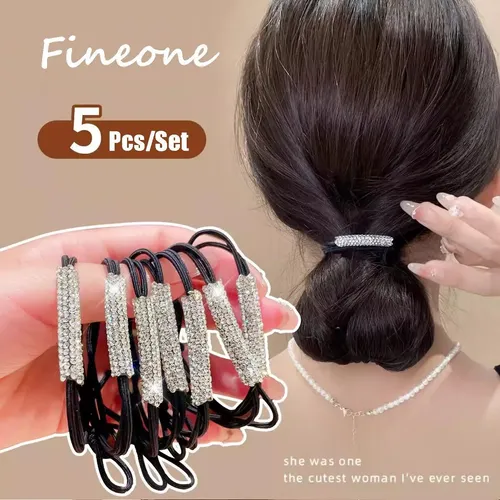 Fsfs Juego De 5 Cintas For El Pelo Con Diamantes De Coral Claro