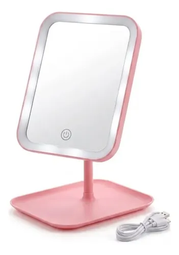 Espejo Maquillaje Led Luz Usb 360° Botón Táctil Ajustable