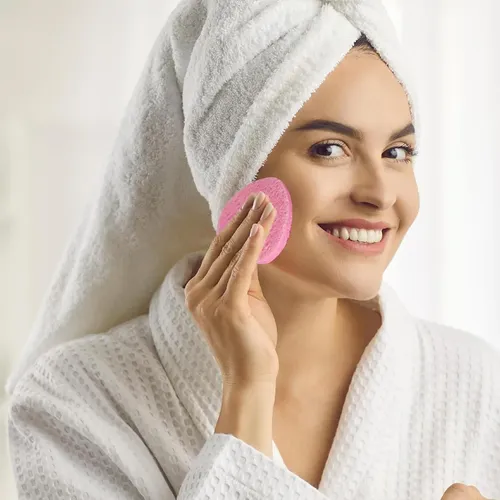 50 Esponjas Faciales Comprimidas Reutilizables En Forma Rosa