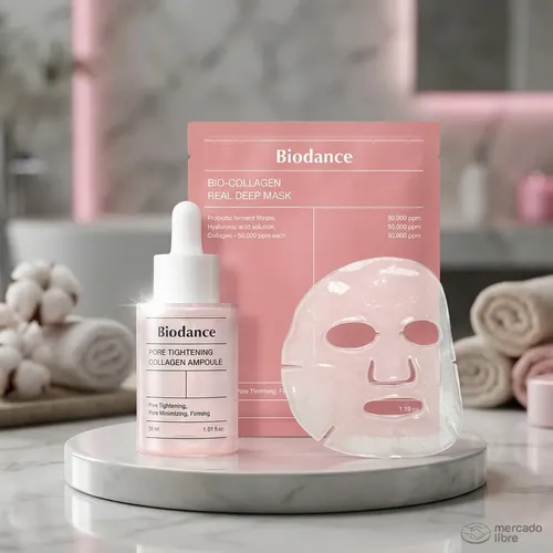 Kit Skincare Biodance Coreano Mascarilla Colágeno Serum Glow