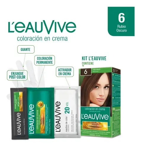 L’eau Vive Kit Tintura Coloración En Crema Tono 6 rubio oscuro