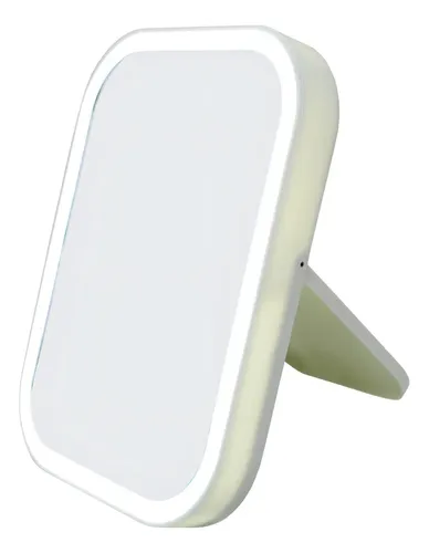 Espejo Rectangular Diswald & Co Con Luz A Pilas Para Maquillaje Marco Blanco