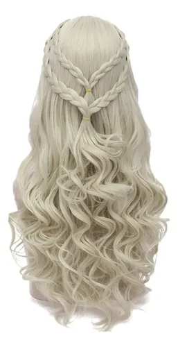 Peluca Para Cosplay, Pelo Rubio, Sintética, Larga, Para Muje