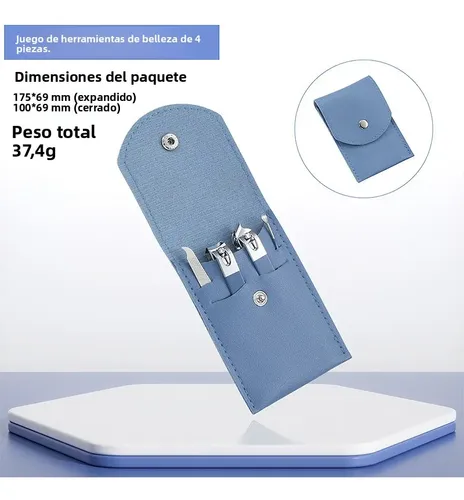 Set De Manicura Casera De 4 Piezas: Cortauñas, Palillo Para