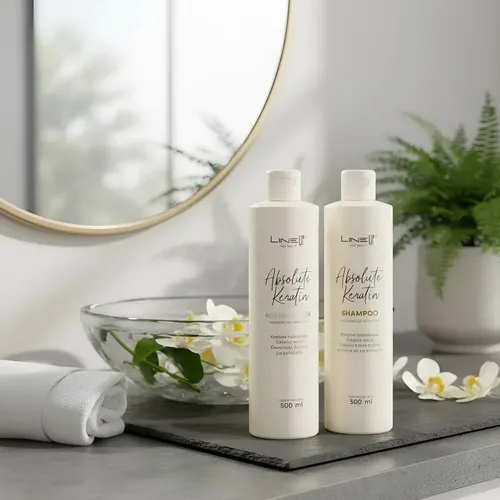 Kit Tratamiento Hidra Hidrolized Pelo Seco & Rulos Shampoo y Acondicionador Absolute Keratin, con Keratina Hidrolizada que penetra reparando y sellando Cutílas Antifrizz, Producto Profesional, Line Up