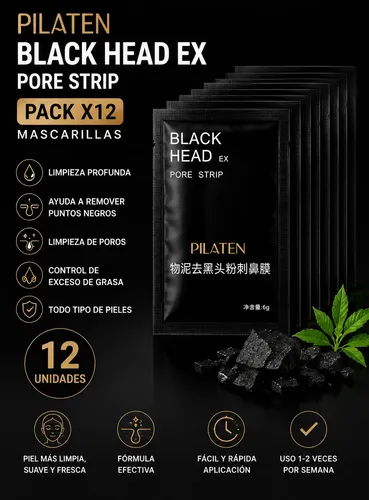 Pack 12 Mascarillas Quita Puntos Negros Y Limpieza De Poros