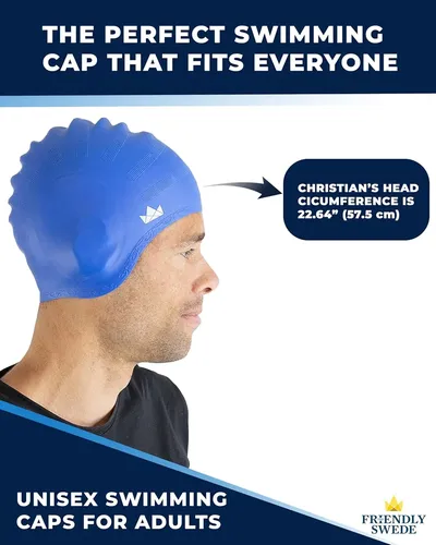 Gorro Baño Unisex Silicona Largo/medio Cabello X2 Azul/negro