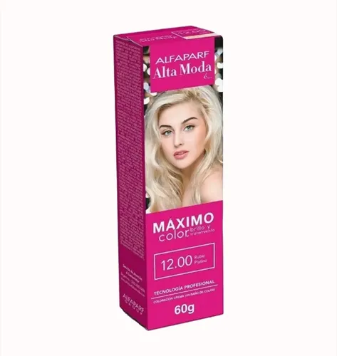 Tintura Alta Moda Tono 12.00 Rubio Platino Permanente x 60gr Alfaparf