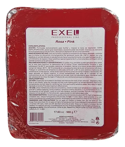 Cera Rosa Depilatoria Profesional Exel Piel Sensible 1000g