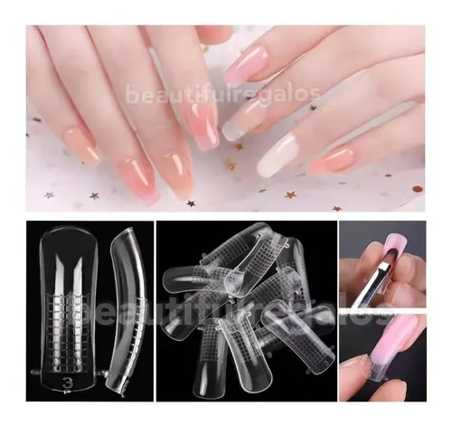 Kit X8 Cápsulas Dual Broches Sujetadores Pincel Lima Polygel