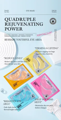W Juego De 10 Mascarillas Vc Para Ojos Humectantes E W,