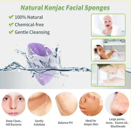 Set De 6 Esponjas De Konjac Dys Farm Para Limpieza Facial