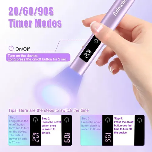 Mini Lámpara Uv Led Asimebesty Para Uñas De Gel, Portátil