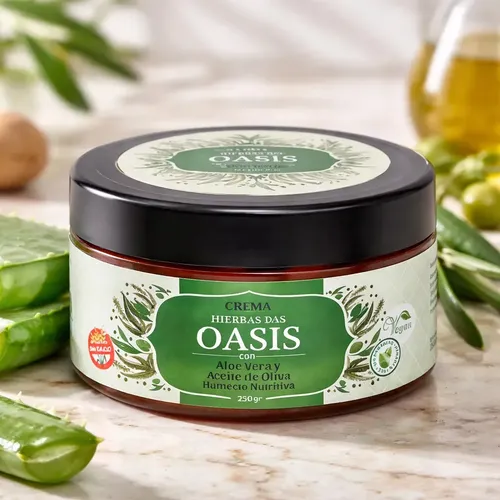 Crema Humecto Nutritiva Aloe Vera Y Aceite De Oliva Hierbas del Oasis