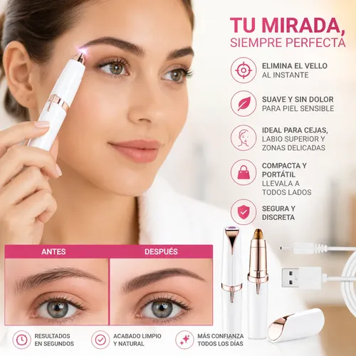 Depilador Facial Eléctrico Mujer Cejas Sin Dolor Usb