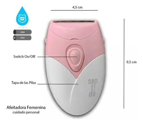 Afeitadora Femenina Ergonómica Sentido Piel Vello Pilas Aaa