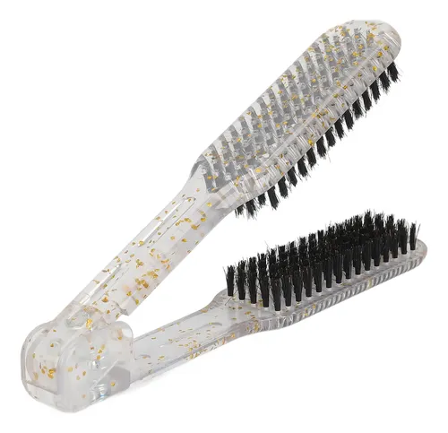 Cepillo Alisador De Pelo Con Pinza, Mango Ergonómico De Dobl