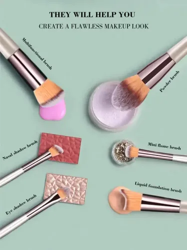 Set De Brochas De Maquillaje Velvoss, 14 Piezas, Color Y