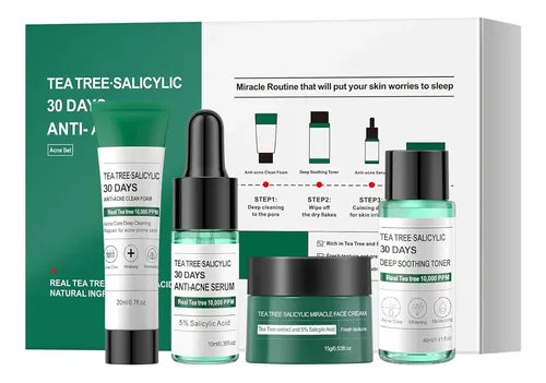 Set Cuidado Facial Con Ácido Salicílico Y Extracto De Té