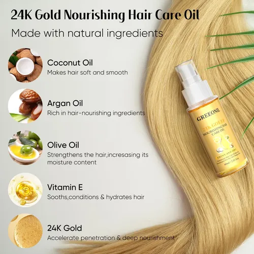 Serum Capilar Greeonil 24k Gold Aceites Naturales 60ml