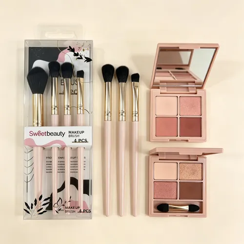 Set Brochas Maquillaje 4 Piezas Sweet Beauty Profesional