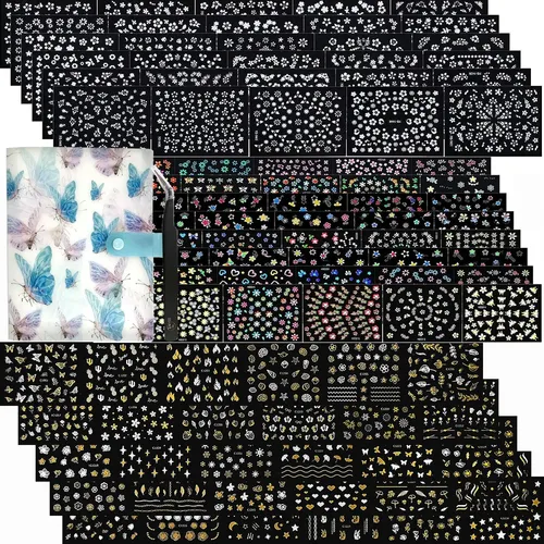 Zoance 102 Hojas Nail Art Stickers & Storage Book,5200 Pieza