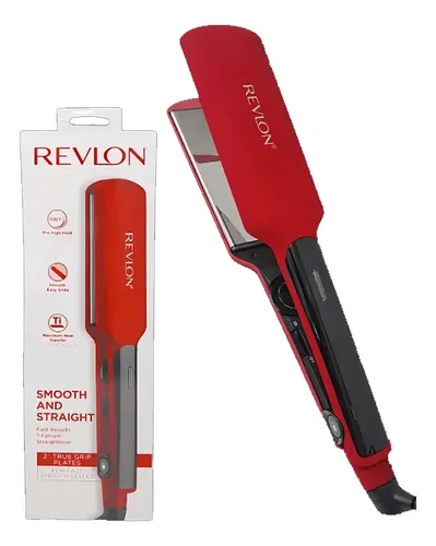 Plancha De Pelo Revlon 220° Placas 4.5 Cm. Recubrimiento Titanio – Roja