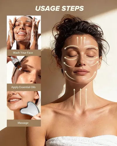 Set 4 Herramientas Gua Sha Acero Para Masaje Y Cuidado Piel