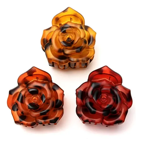 Broche De Pelo Flor De Rosa Tipo Carey