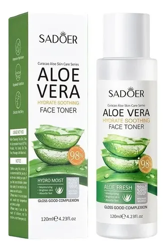 Tónico Facial Aloe Vera Hidratante Reparador 120 Ml Sadoer
