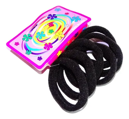 Pack Colitas De Pelo Elásticas Negras Sin Metal X 72