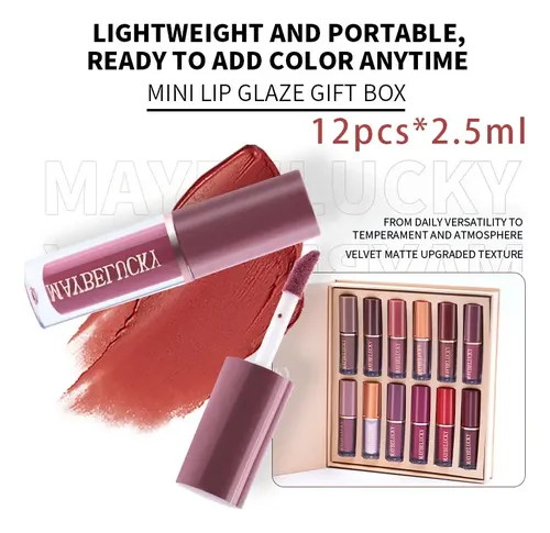Juego De Brillo Labial En Forma De Libro X 12 Piezas