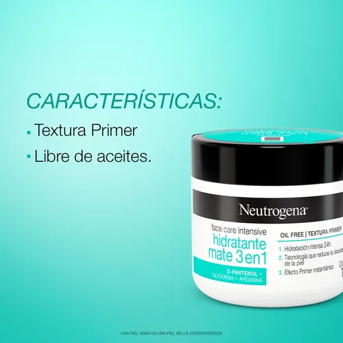 Crema Facial Neutrogena Hidratante Mate 3 En 1 – 100g