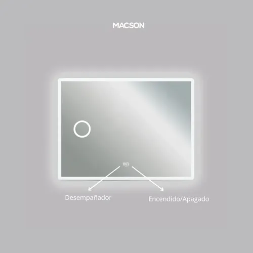 Espejo Led Rectangular 120×90 Con Lupa Antiempañante Macson
