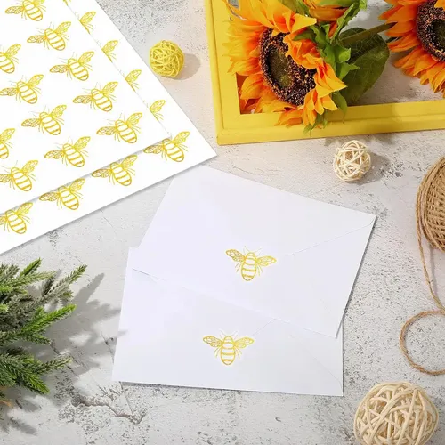 280 Pegatinas Decorativas Foil Golden De Abejas