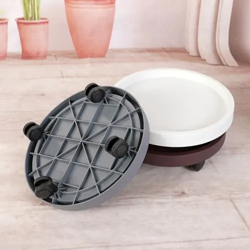 Base Para Maceta Con Ruedas Y Bandeja 32 Cm