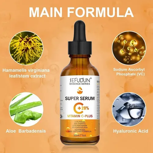 Sérum Facial Premium Con 20% De Vitamina C Y Ácido