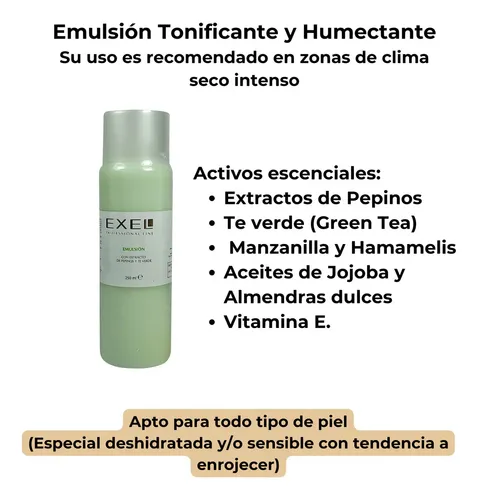 Emulsión Crema Corporal Pepinos Te Verde Sin Val 250ml Exel
