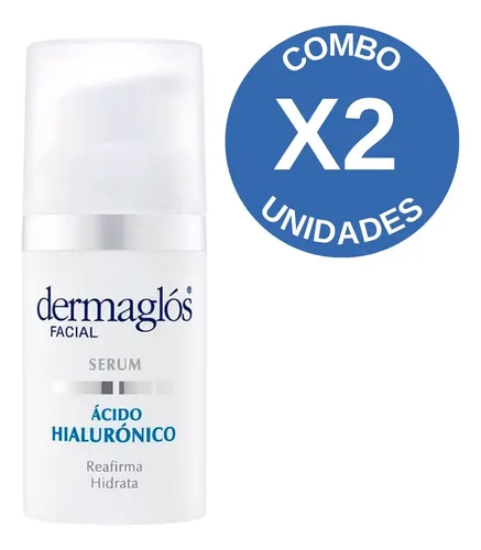 Combo X2 Serum Dermaglos Hidratante Ácido Hialurónico 30ml Todo Tipo De Piel Día/noche
