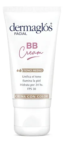 Dermaglos Bb Cream Facial Con Color Tono Medio Fps30 50 G