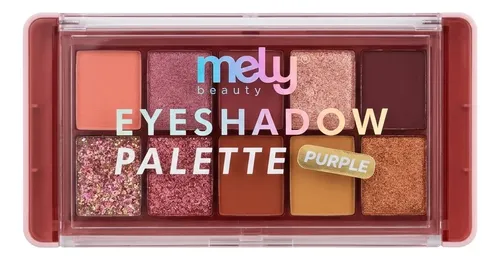 Paleta De Sombras Mely Beauty Purple 10 Tonos Mate Y Glitter