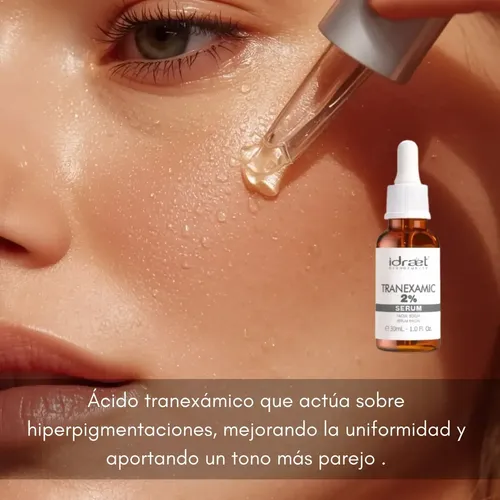 Serum Tranexamic 2 Porct Idraet Aclara Manchas Ojeras 30ml Todo Tipo De Piel Día/noche
