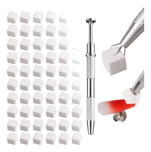 Esponjas Ombre Para Uñas 10pcs + Pinza Herramientas Manicura