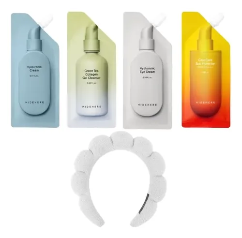 Kit Skincare Coreano Hidehere Cuidado Facial Vincha Nube
