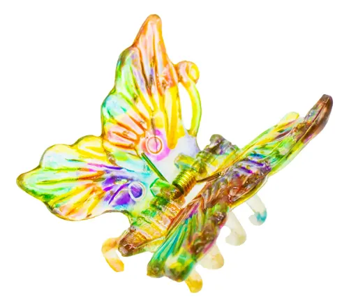 Hebillas De Pelo Diseño Mariposa Broche Multicolor Pack X 12