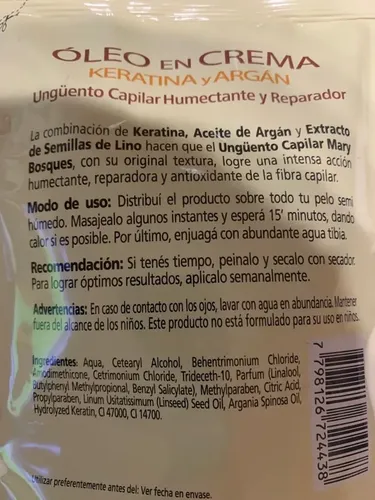 Mary Bosques Mascara Oleo Keratina Argan Reparacion 250g X 6