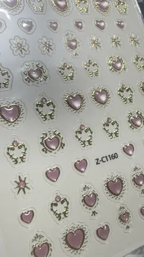 Stickers Para Uñas 6d Gemas Con Efecto Cromado X1